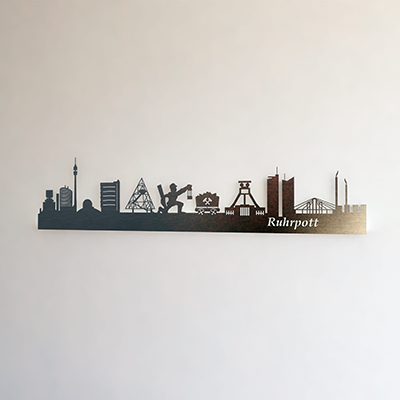 Ruhrpott Skyline in schwarz matt Wanddekoration