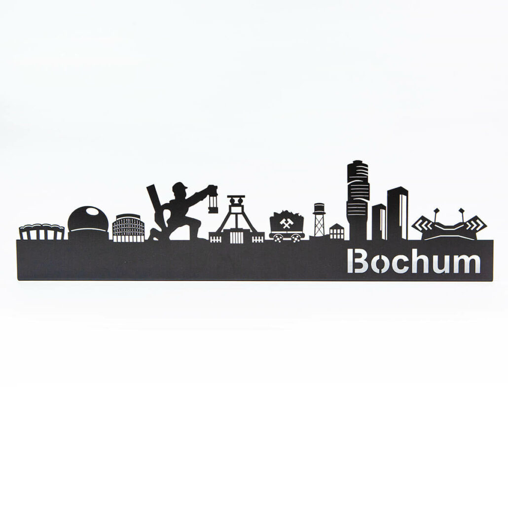Wanddekoration Skyline Bochum aus Metall