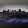Wanddekoration mit der Skyline des Ruhrgebiets aus Metall